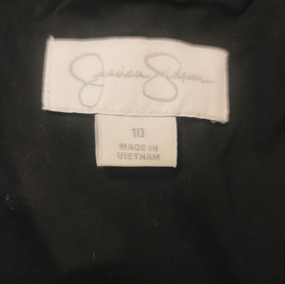 Jessica Simpson Black and White Polka Dot Dress Plunging Neckline Size 10 - Picture 6 of 7